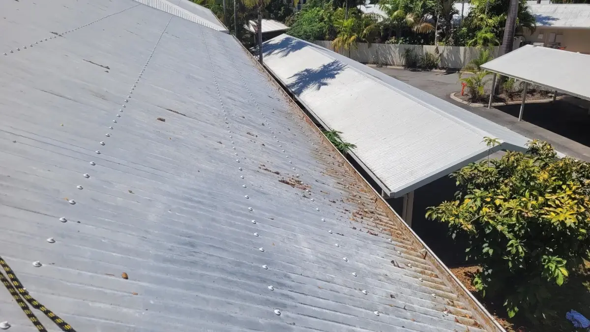 Clean gutter after professional cleaning