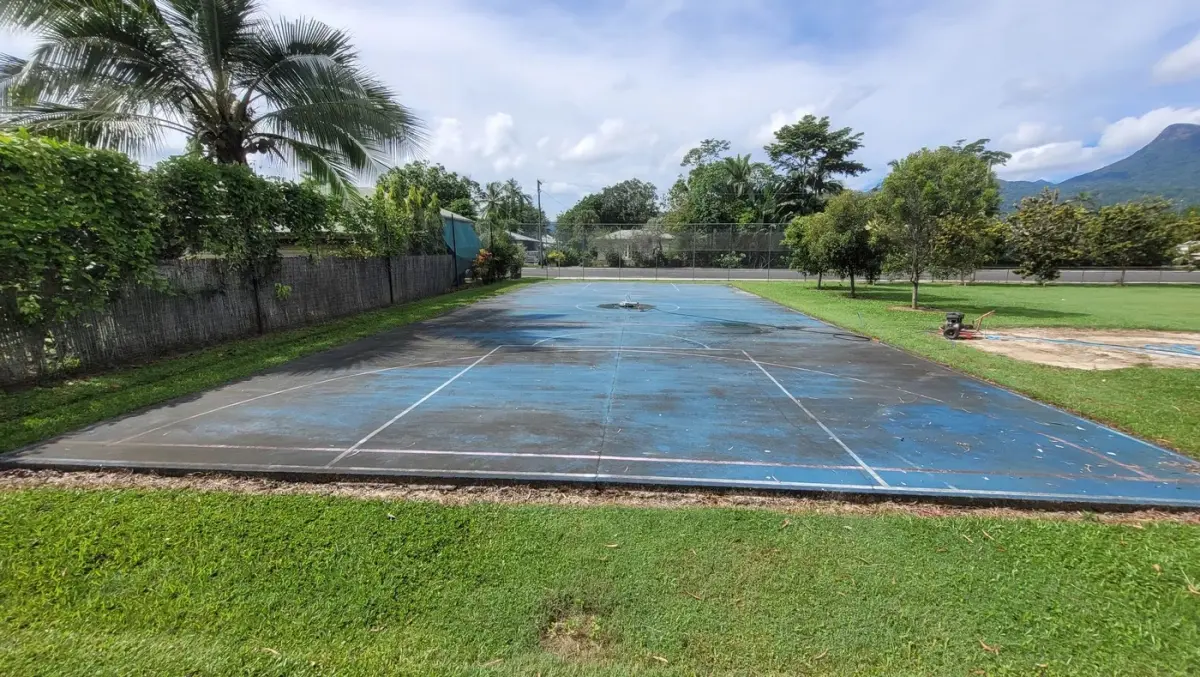 Playground surface before pressure cleaning