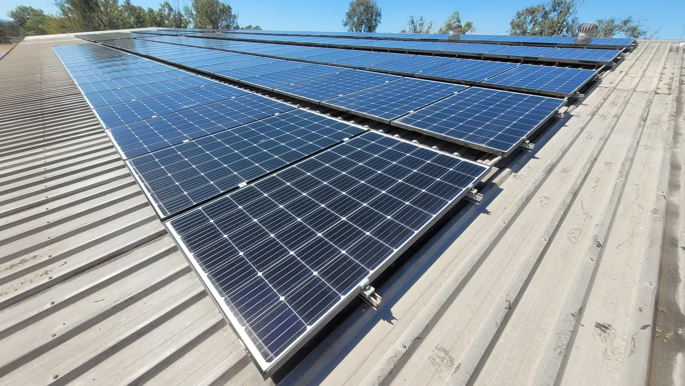 Commercial solar panels after cleaning